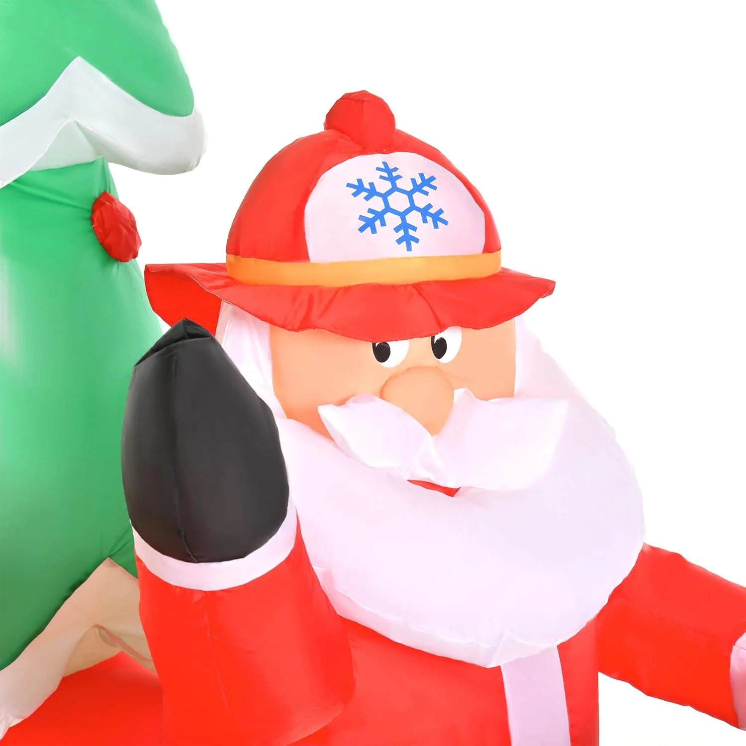 7.5ft Christmas Inflatable Toy with LED Lights Santa Claus Driving a Fire Truck with Tree Outdoor Decoration - Image 7