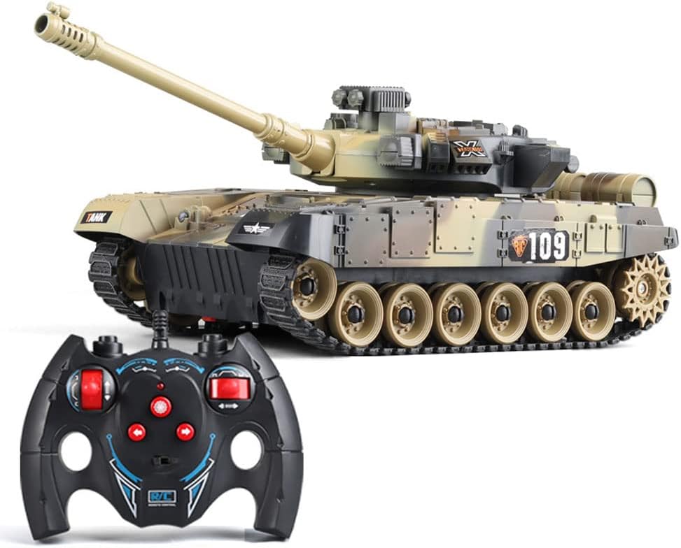 9CH Remote Control Tank 2.4G Tracked Tank 360° Rotating Turret with Light Sound Effects - Image 12