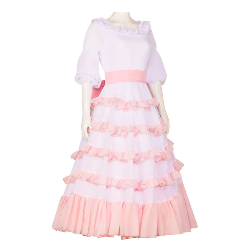 Adult Mermaid Ariel Dress Sea Princess Cosplay Costume Pink Layered Party Carnival Dress - Image 3