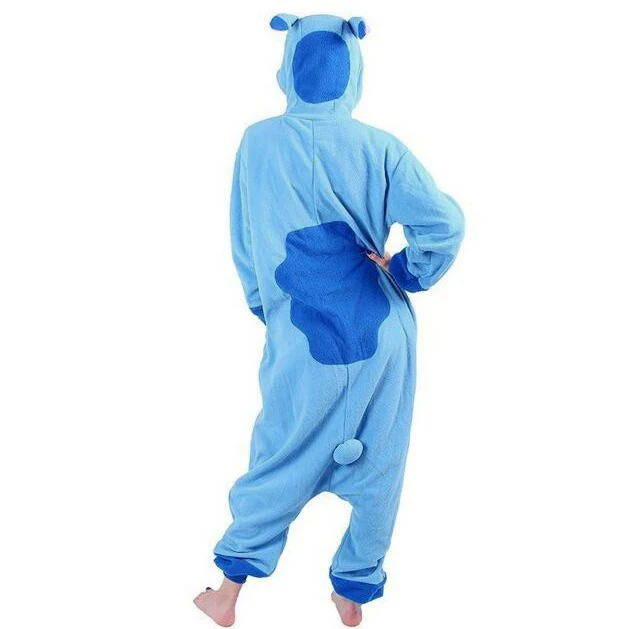 Adult Blue Alien Costume Cute Fluffy Experiment 626 Hooded Pajama for Sleepwear - Image 3