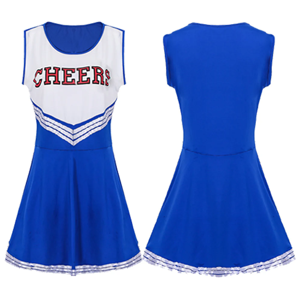 Adult Cheerleader Costume High School Girls Cheerleader Uniforms Cheer Dress Pom Poms Socks - Image 10