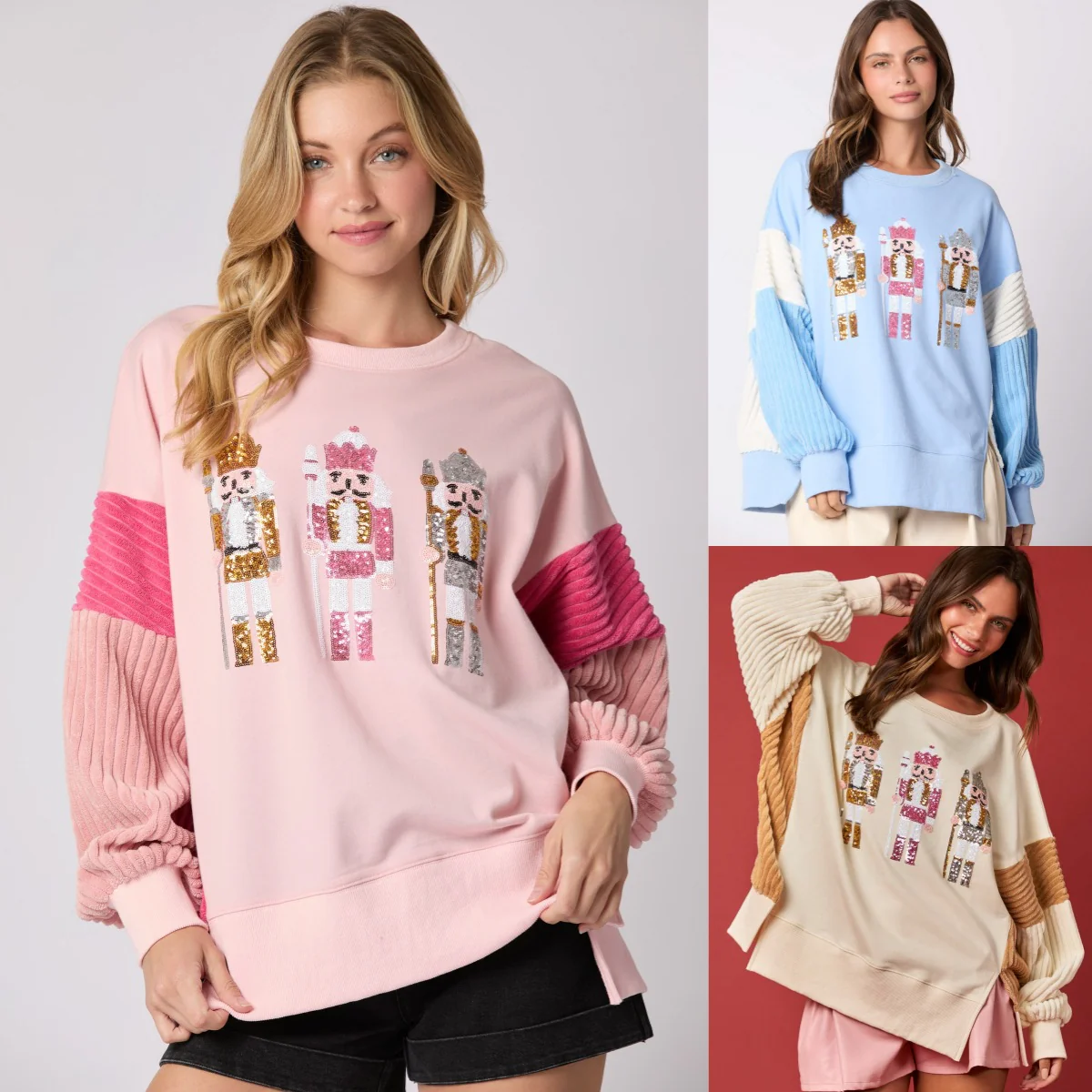 Adult Christmas Sweatshirt Festive Sequined Pullover Xmas Party Clothes - Image 9