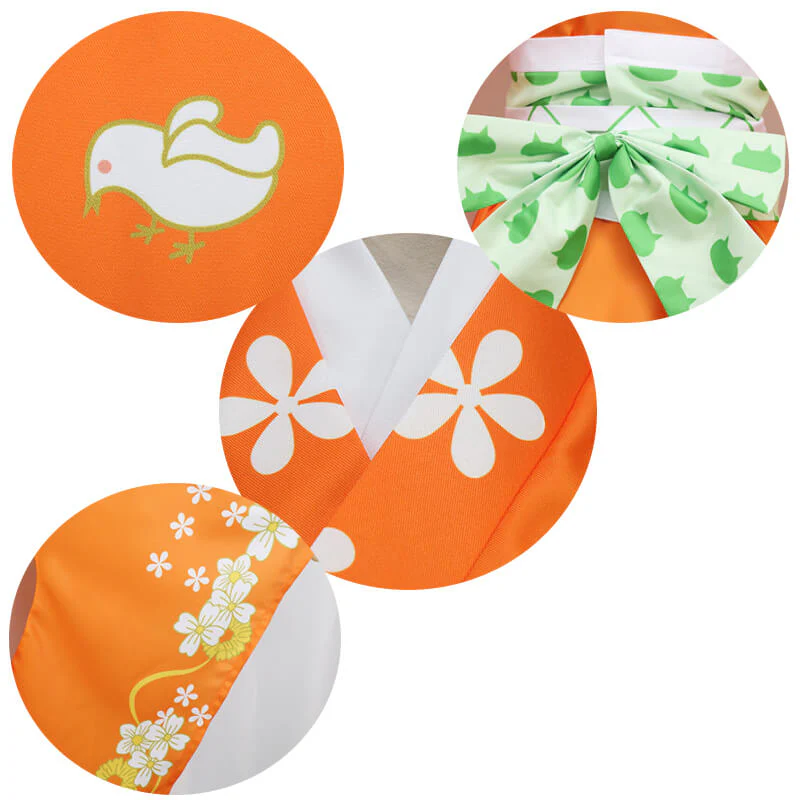 Adult Saionji Hiyoko Kimono Costume Set and Wig for Women Men Halloween Cosplay - Image 6