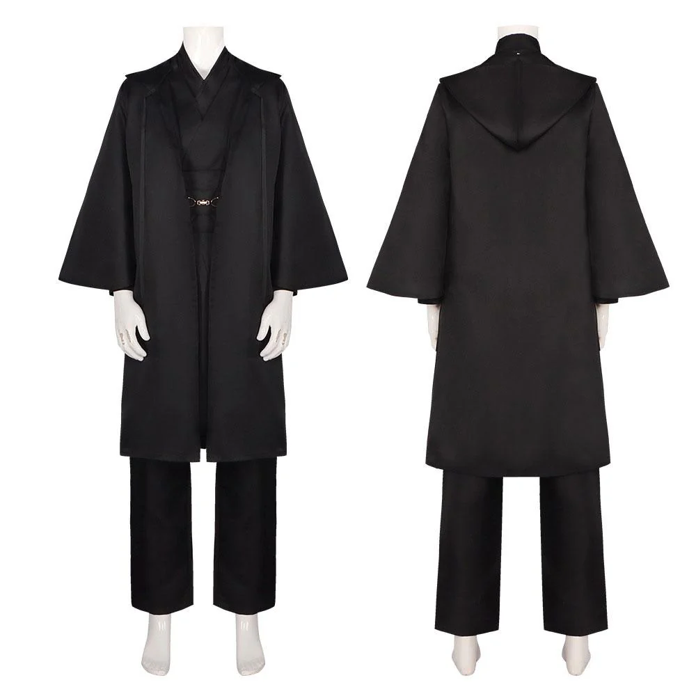 Kids Adults Force Master Costume Knight Halloween Outfit Tunic Hooded Robe Pants Foot Cover and Belt Full Set - Image 3