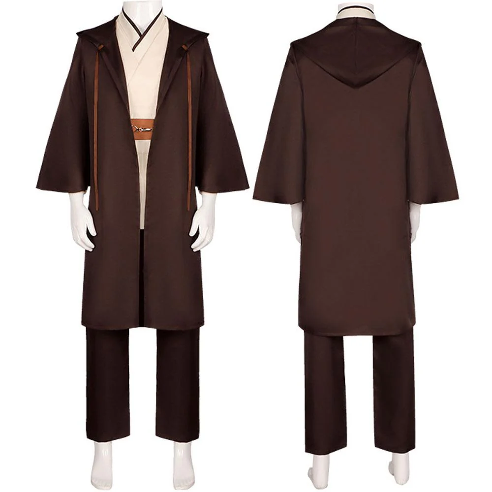 Kids Adults Force Master Costume Knight Halloween Outfit Tunic Hooded Robe Pants Foot Cover and Belt Full Set - Image 4