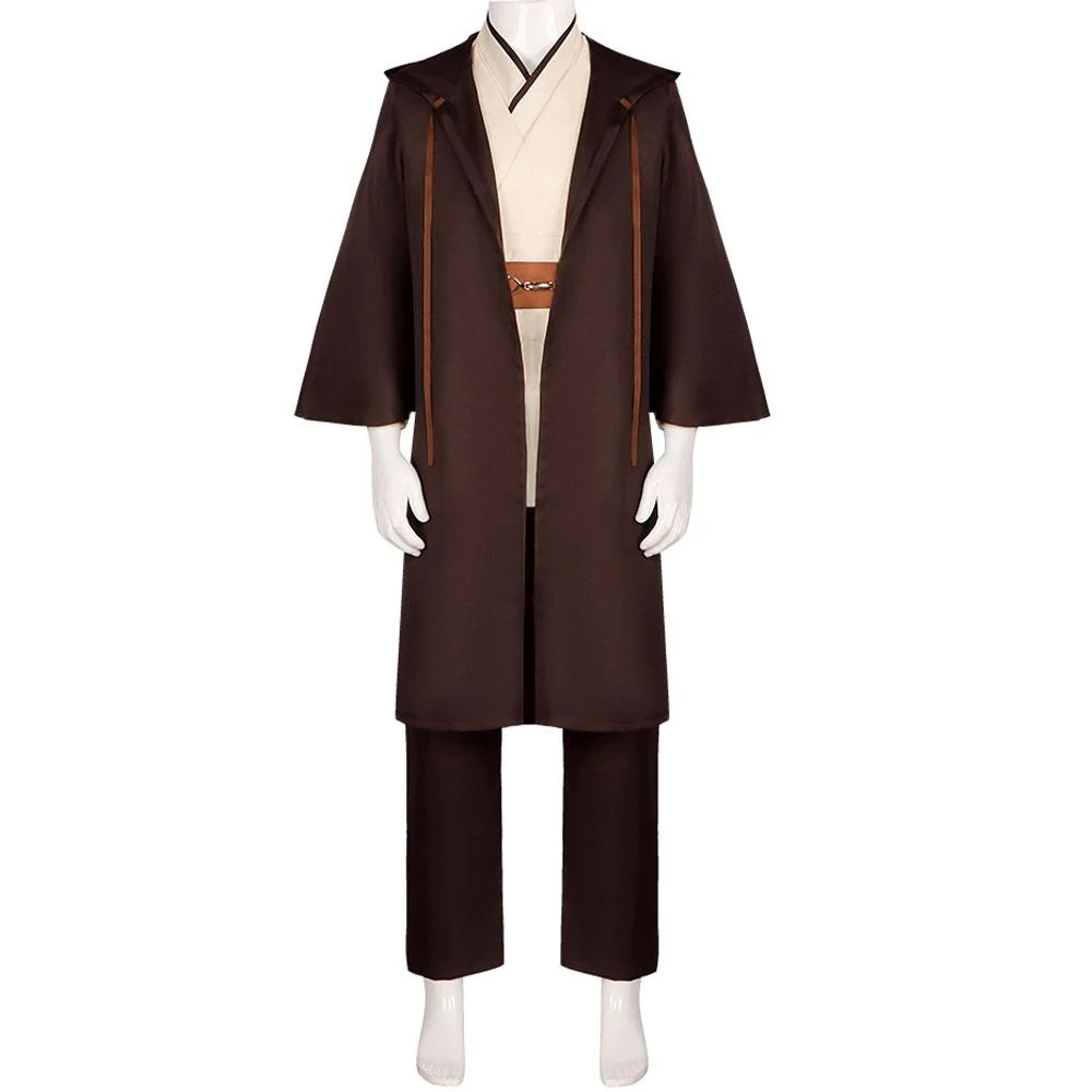 Kids Adults Force Master Costume Knight Halloween Outfit Tunic Hooded Robe Pants Foot Cover and Belt Full Set - Image 7