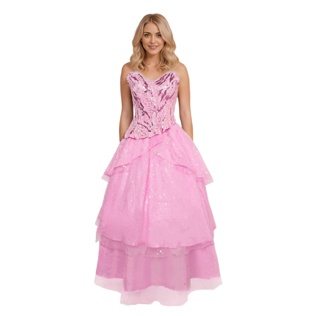 Adult Glinda Outfit The Good Witch Costume Pink Witch Fancy Dress for Party Event Musical - Image 2