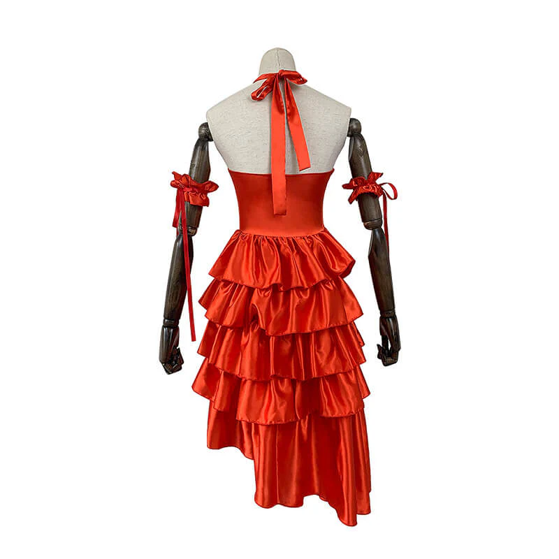 Adult Harley Outfit Sexy Harley Red Dress Halloween Carnival Party Cosplay Costume - Image 3