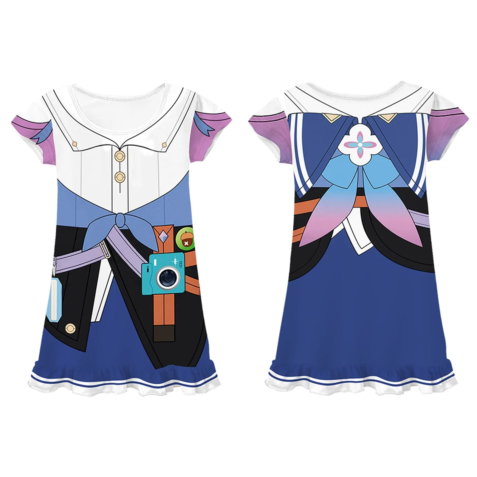 Adult Honkai: Star Rail Costume March 7th Zip Up Jacket Hoodie Dress T-shirt and Cape for Cosplay - Image 9