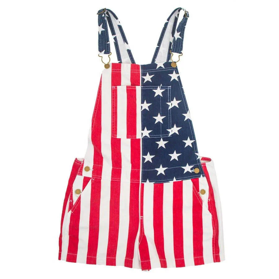 Adult 4th of July Clothes Couples Independence Day Denim Overalls US Flag Outfit - Image 4