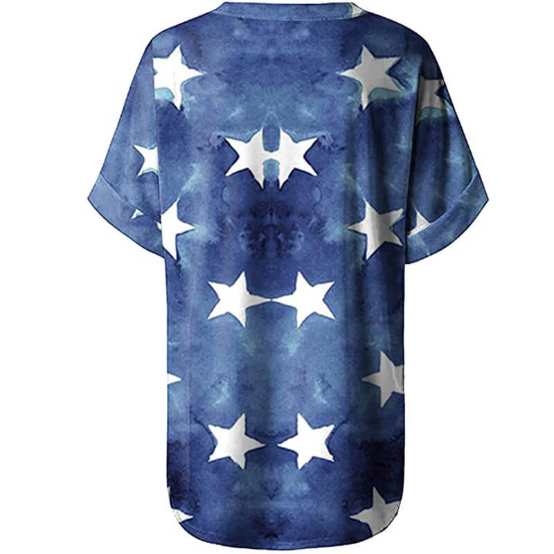 Women American Flag Shirt Classic 4th of July Tee Ladies Independent Day Outfits for Parade - Image 10