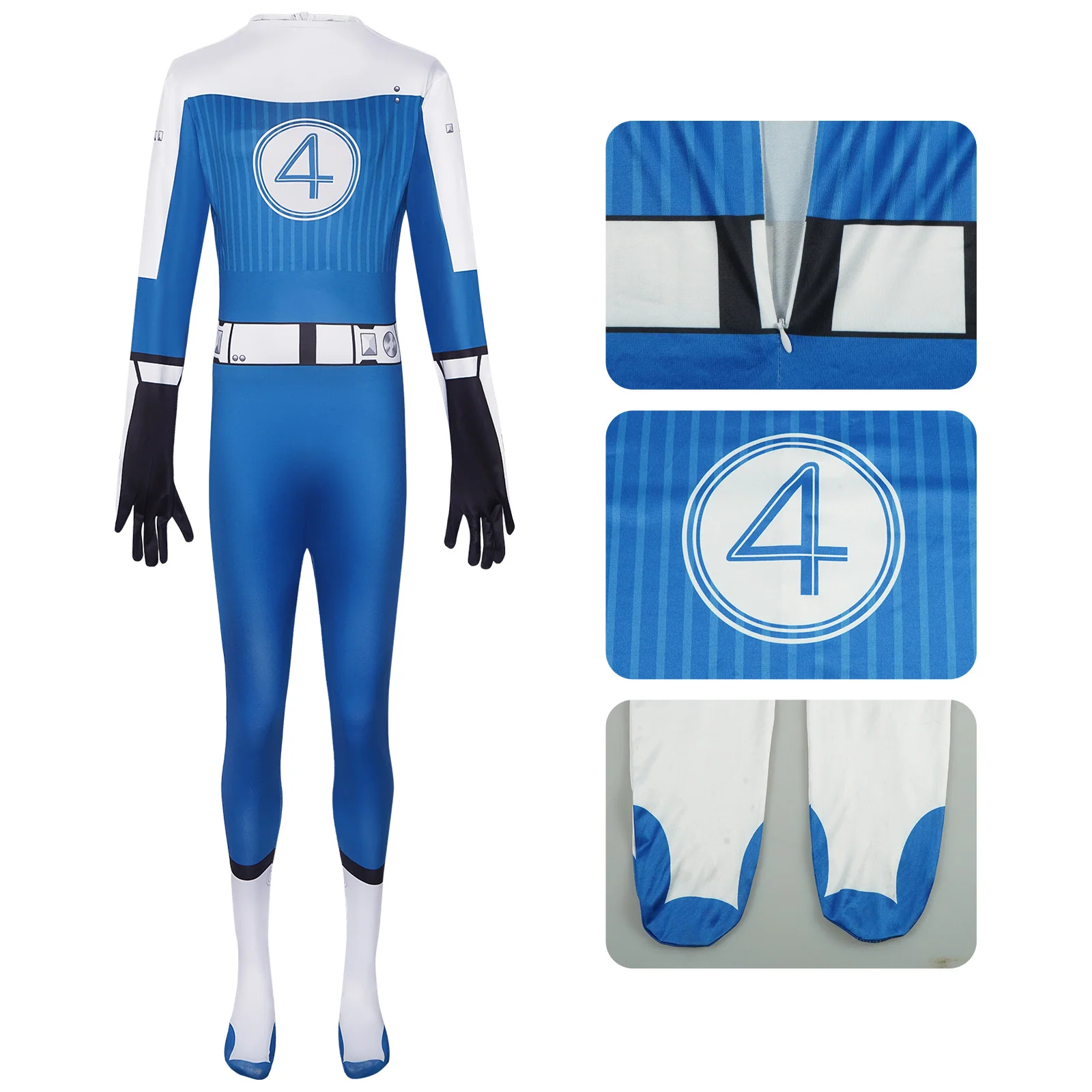 Johnny Storm Costume Blue Hero Full Body Cosplay Suit Halloween Costumes - Image 8