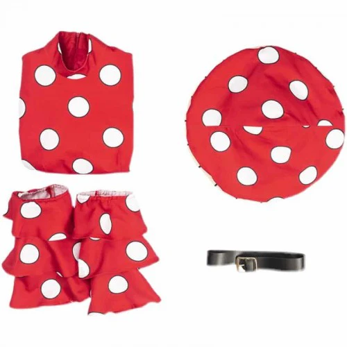Adult Kinoko Dress Shemage Cosplay Costume with Mushroom Hat and Leg Warmers - Image 6