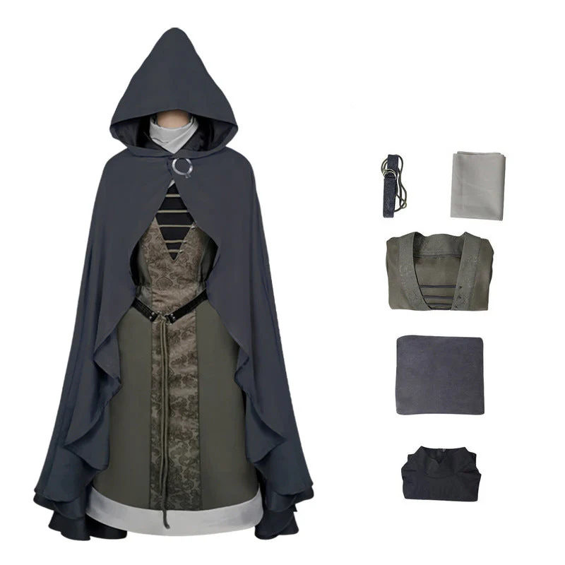 Adult Melina Cosplay Costume Dress and Cloak Full Set Medieval Renaissance Cosplay Outfit - Image 8