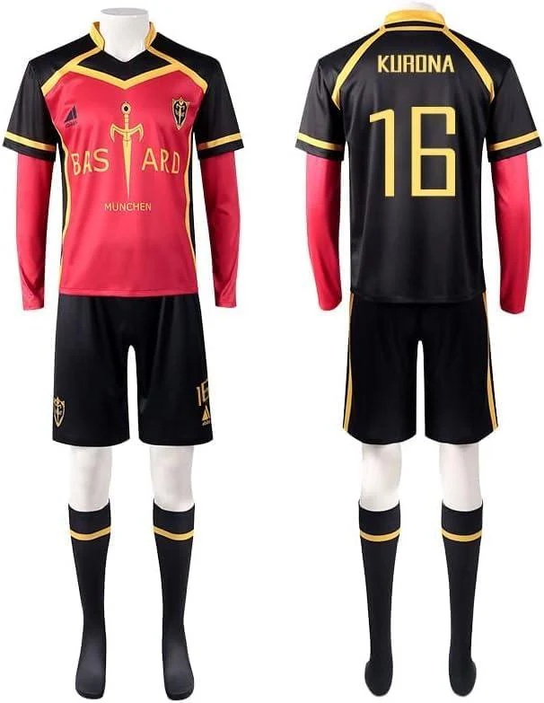 Adult Michael Kaiser Football Jersey Bastard Team Uniform Ness Cosplay Costume - Image 13