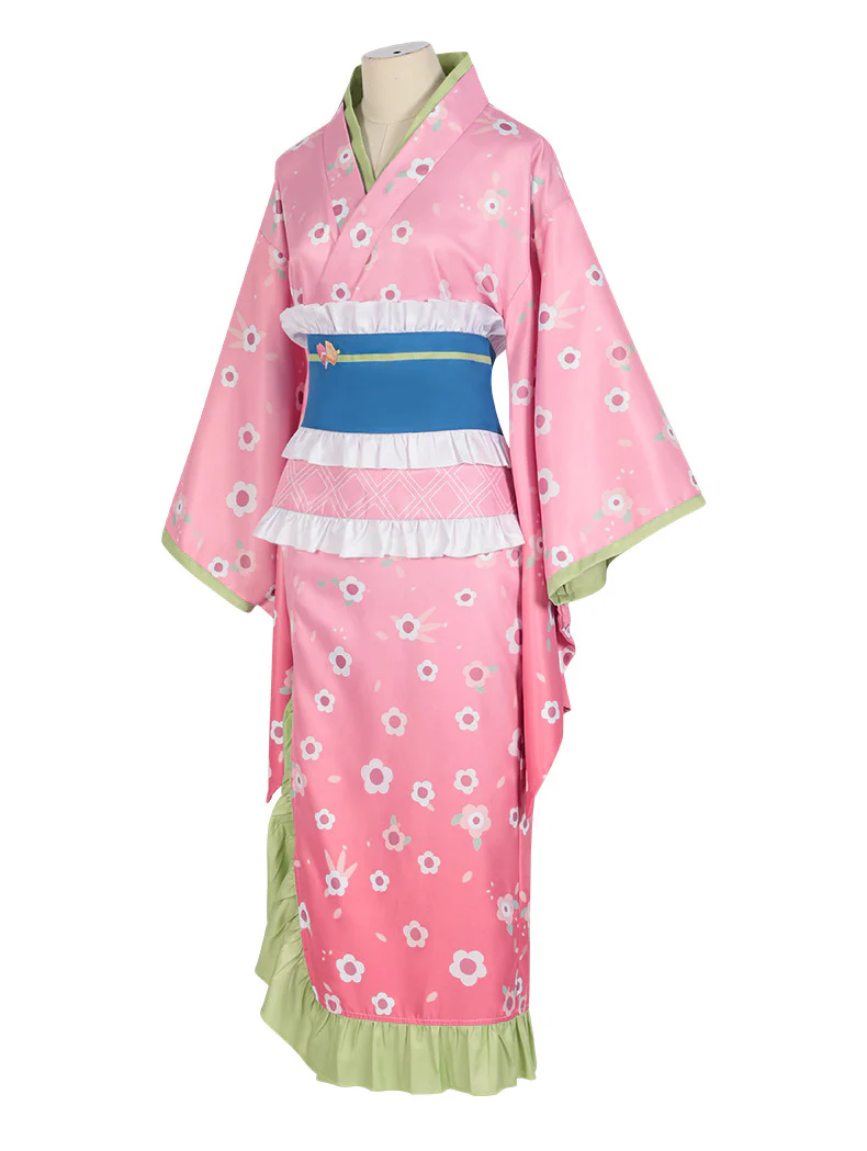 Adult Mitsuri Cosplay Costume Women Kimono Outfit Halloween Dress Up Full Set - Image 2