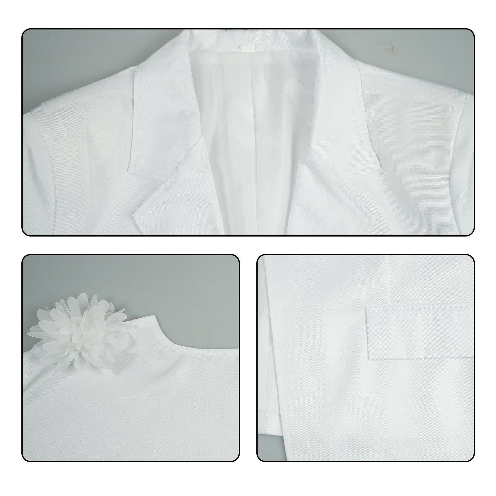 Adult Phantom Thief Kid Costume White Outfit with Cloak and Hat Full Set - Image 6