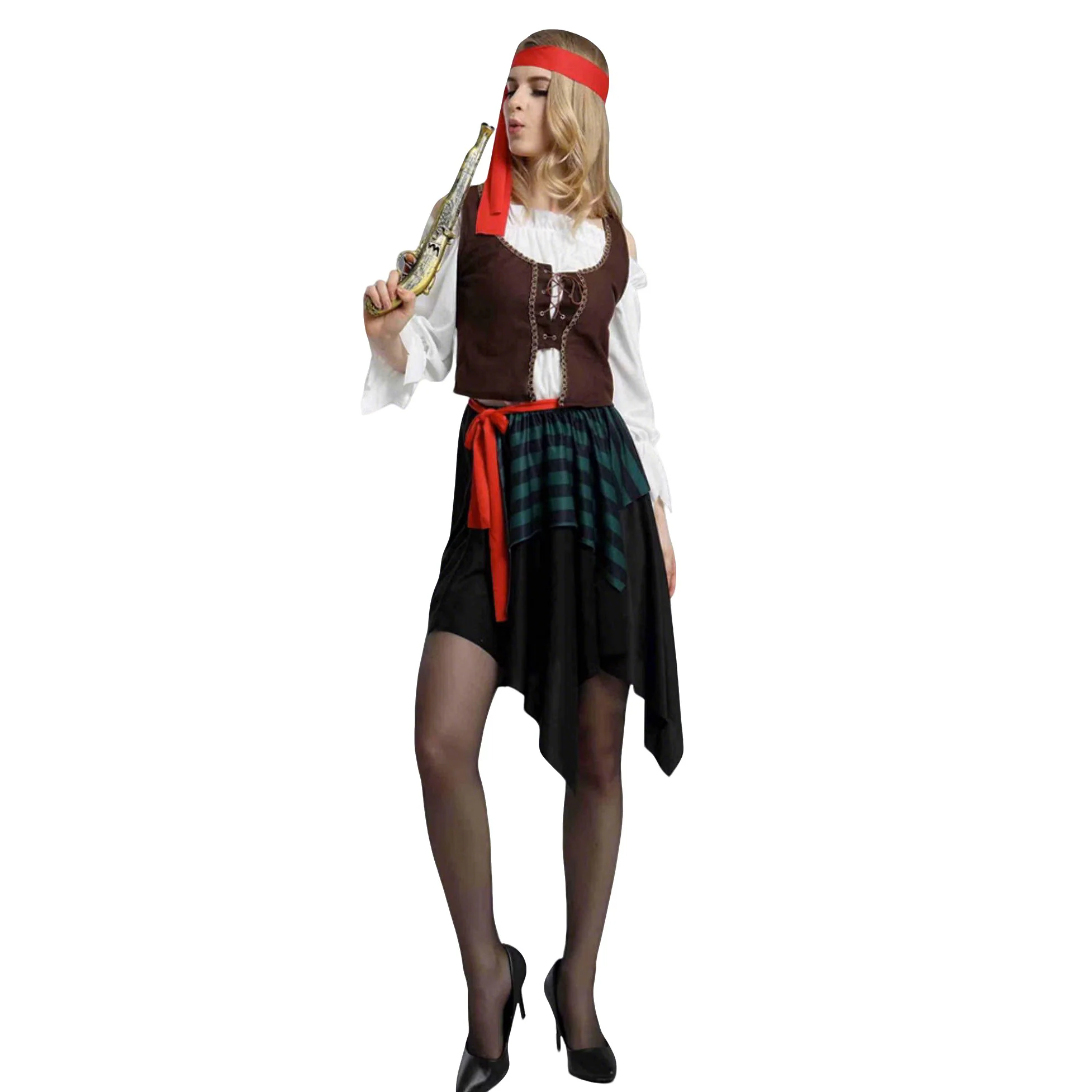 Adult Pirate Costume Couples Sexy Women Pirate Dress Men Pirate Outfit for Halloween Carnival - Image 3