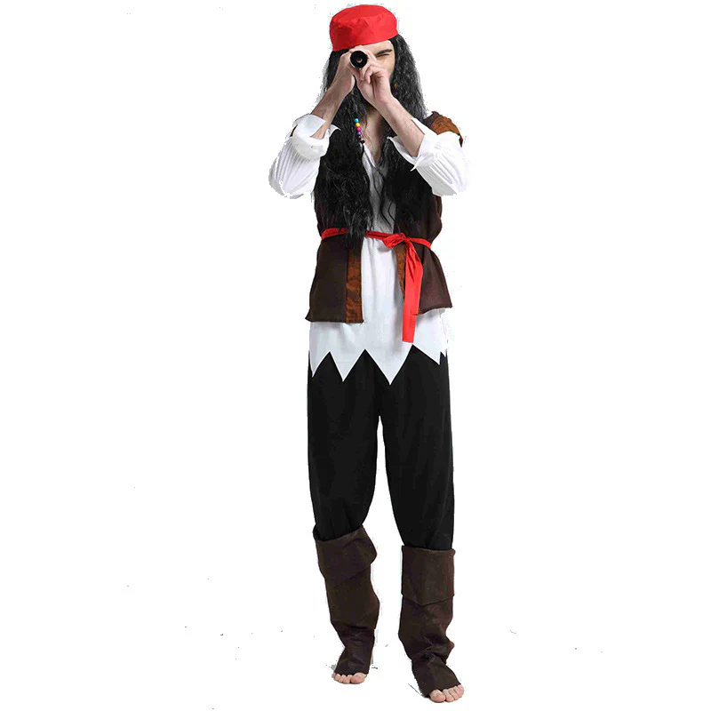 Adult Pirate Costume Couples Sexy Women Pirate Dress Men Pirate Outfit for Halloween Carnival - Image 4