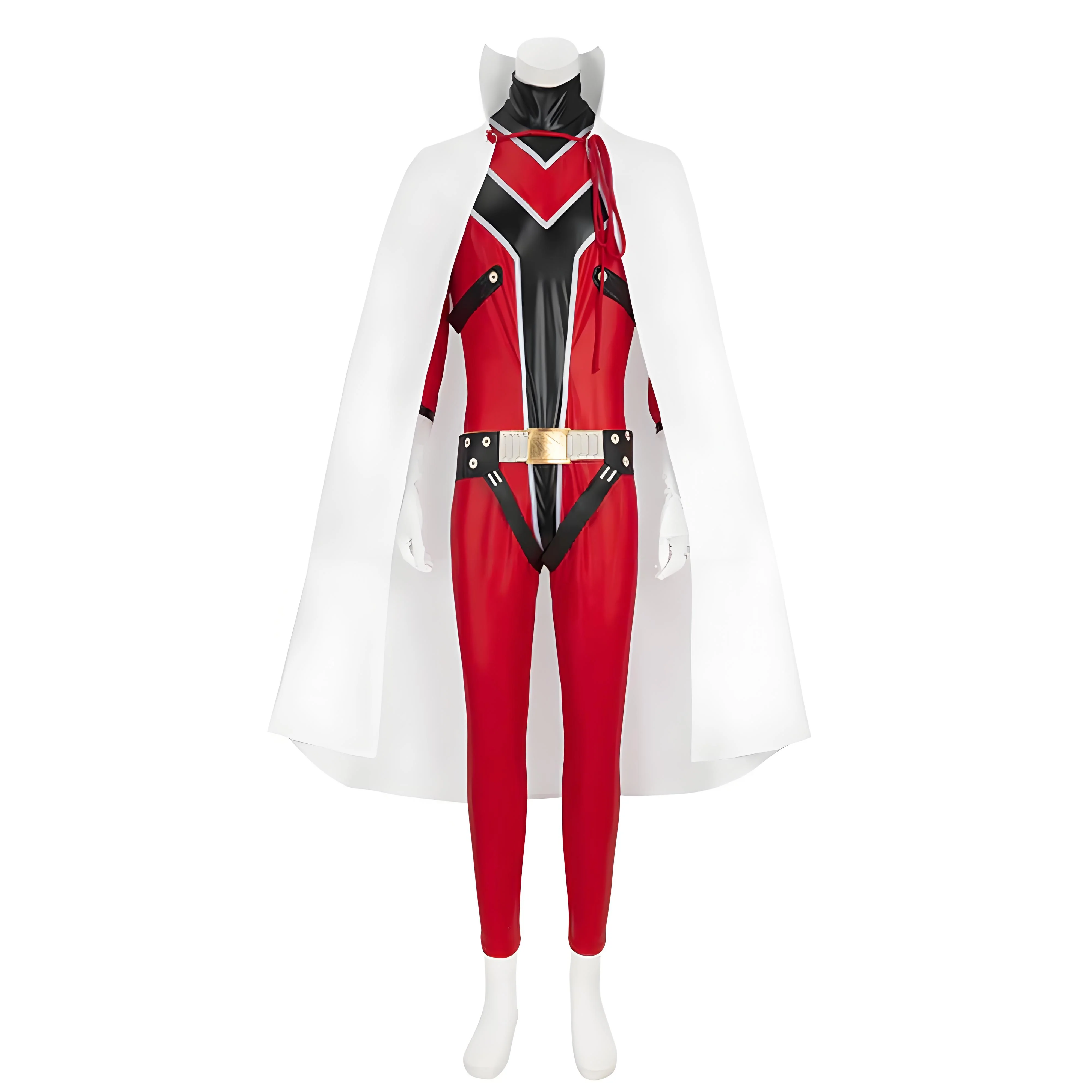 Adult Red Keeper Costume Go Go Loser Ranger Uniform and Cloak 2pcs Suit