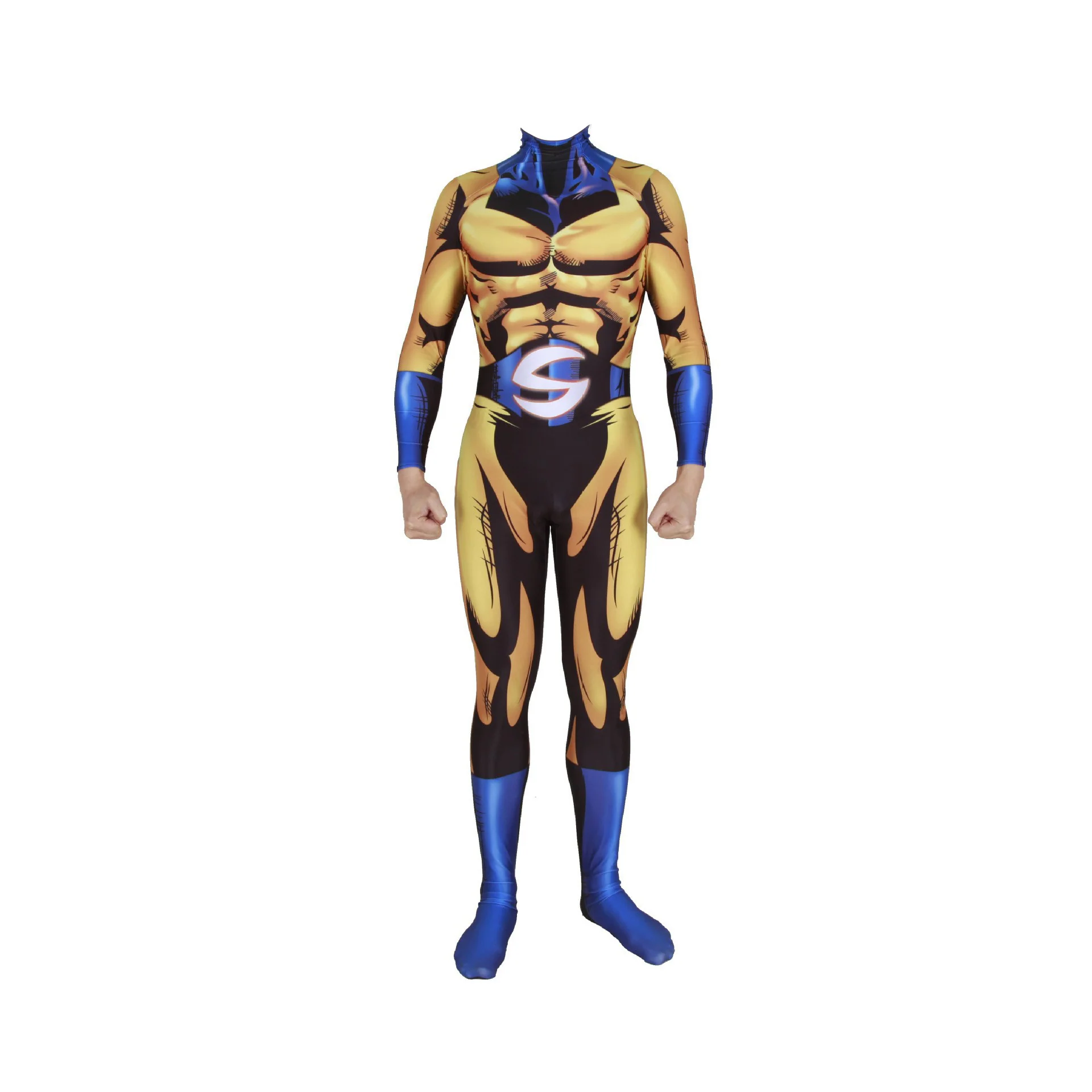 Adult Robert Reynolds Costume Bob The Guard Yellow Cosplay Outfit with Cloak Suit - Image 6