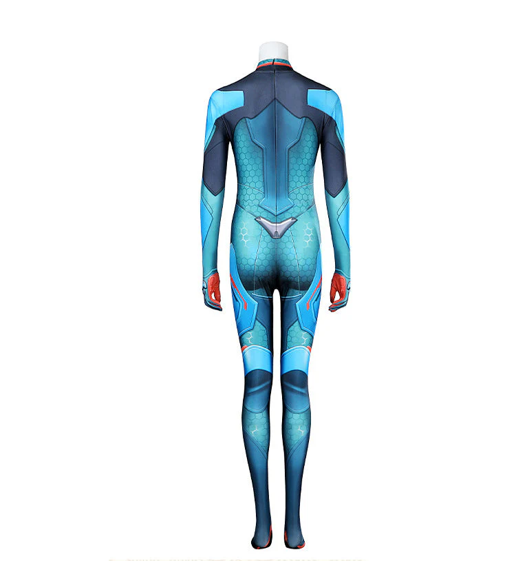 Adult Space Ranger Costume Blue Jumpsuit and Orange Coat 2pcs Suit for Halloween Carnival - Image 5