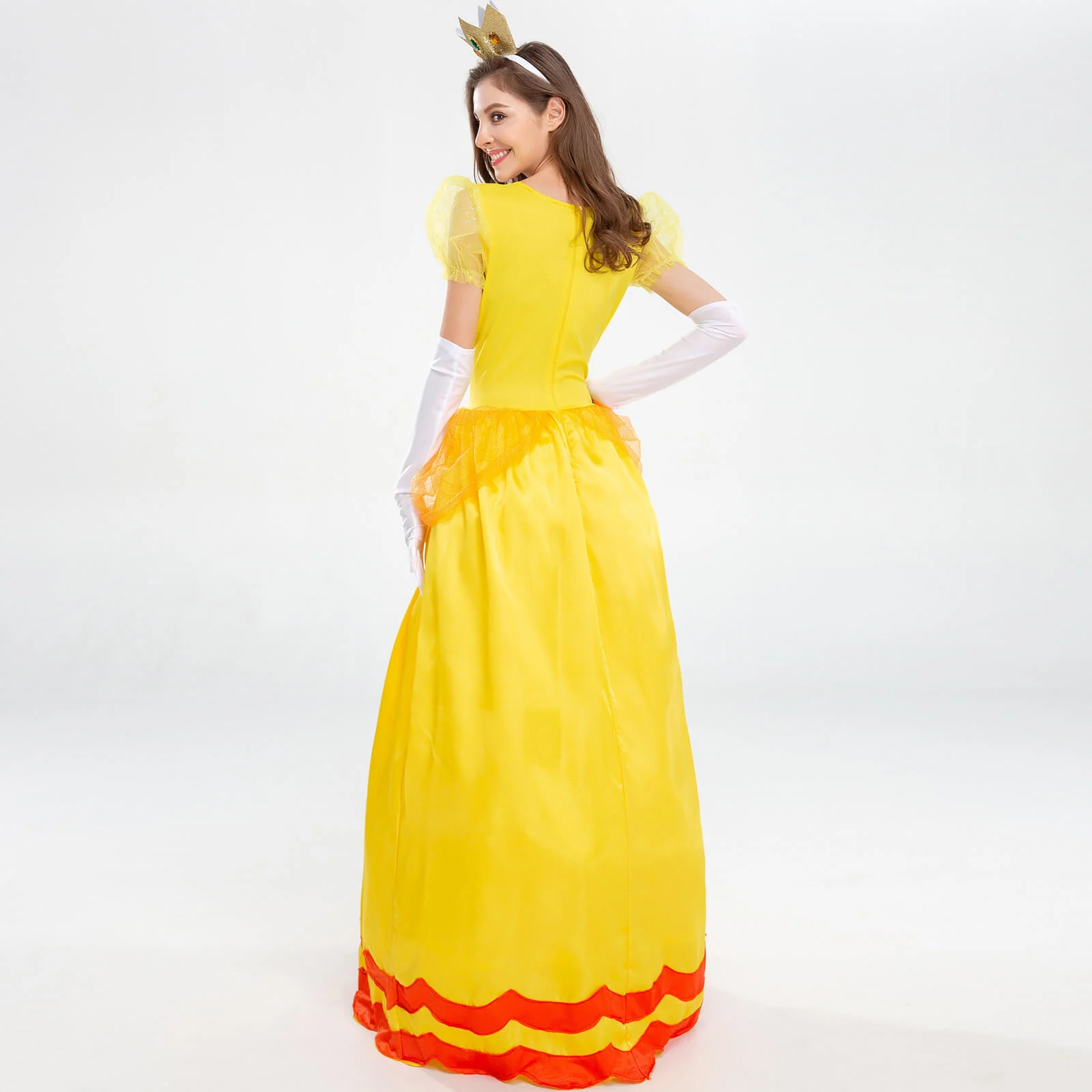 Adults Princess Dress Gloves and Crown Set Pink Ball Gown Party Costume - Image 7