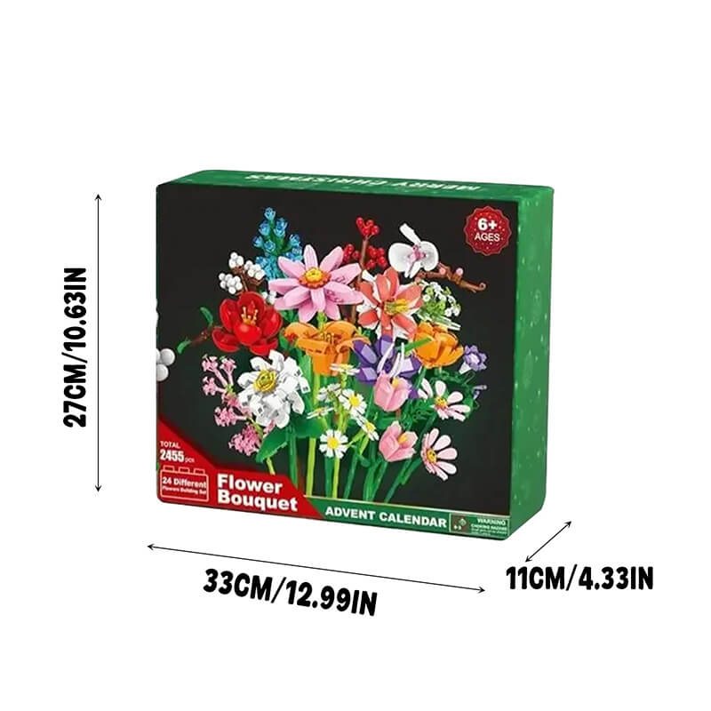 Advent Calendar 2025 Flower Bouquet Building Blocks Christmas Blind Box Unique Holiday Decor - Image 11