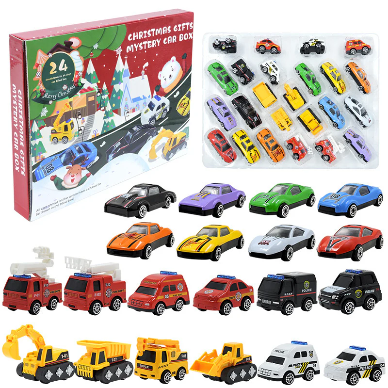 Kids Advent Calendar 2025 Pullback Car Blind Box 24pcs Alloy Construction Vehicle Holiday Gift - Image 8