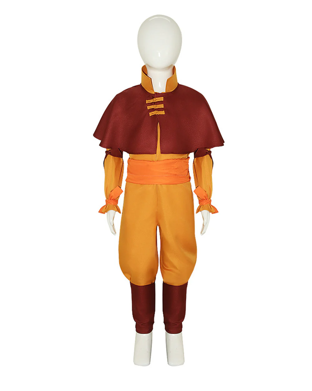 Airbender Master Costume Orange Outfit with Shoulder Mantle for Boys Mens Halloween Cosplay - Image 7