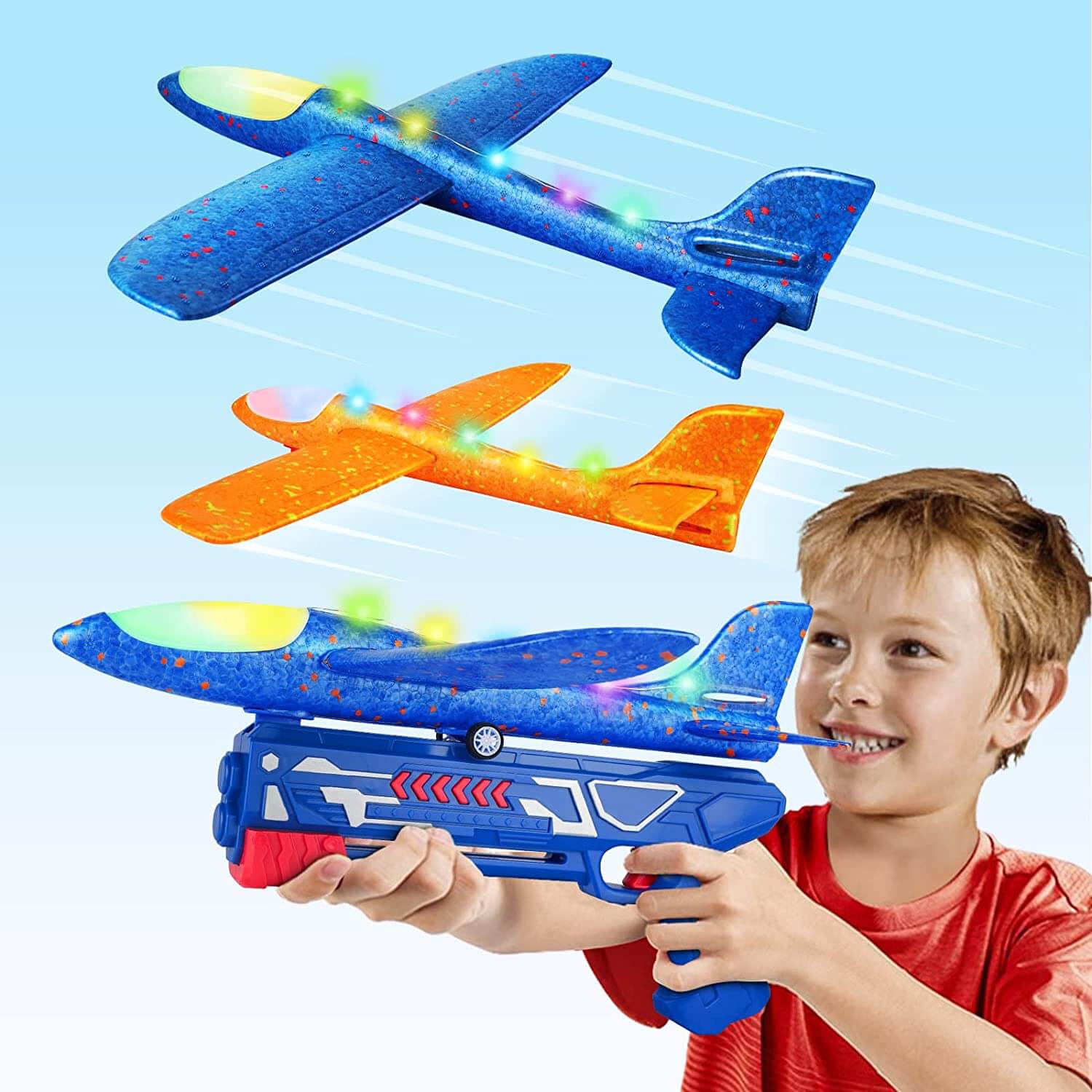 Airplane Launcher Toys 2 Flight Modes LED Foam Glider Kids Catapult Plane for Boys and Girls - Image 8