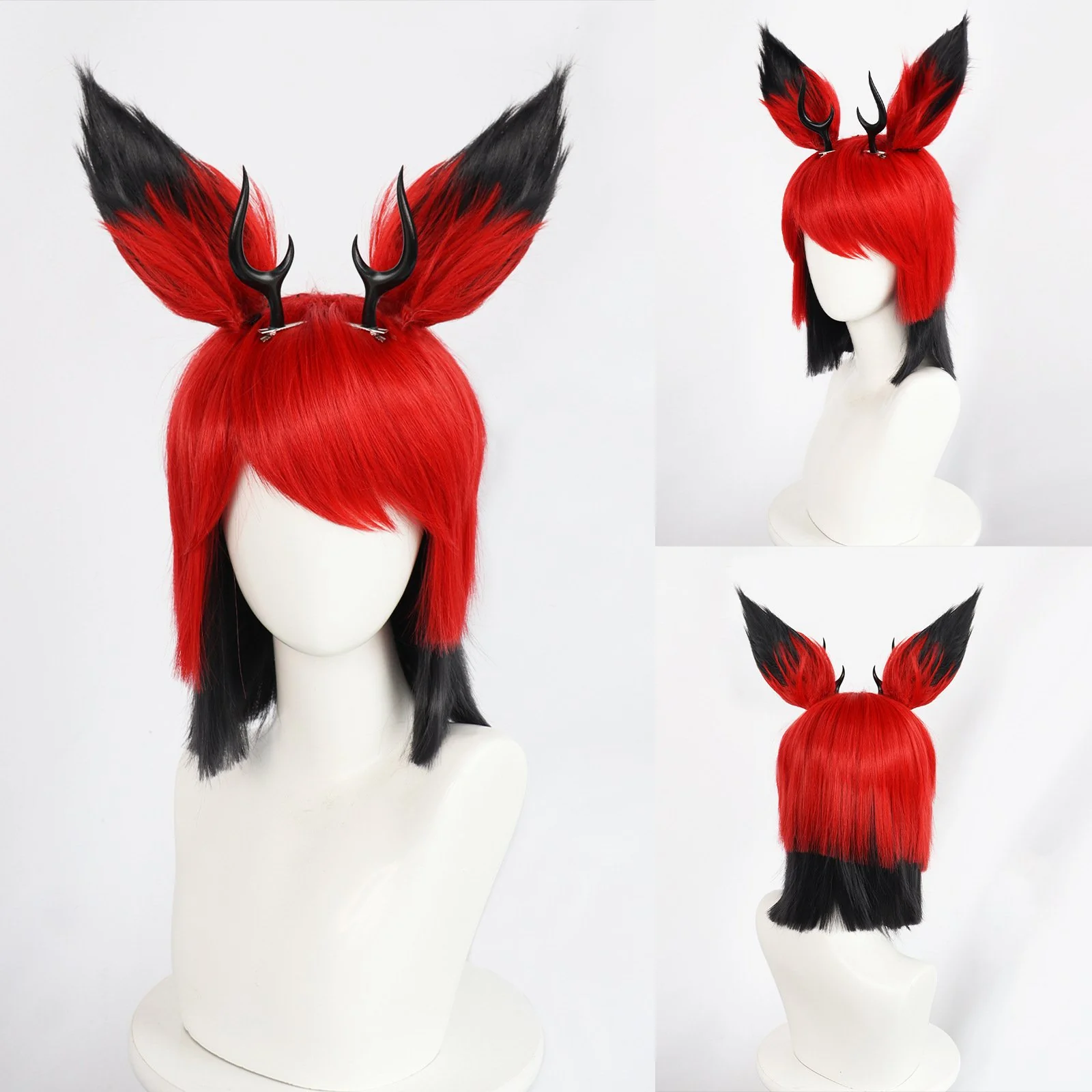 Alastor Cosplay Wig Alastor Modeling Wig and Horns - Image 5