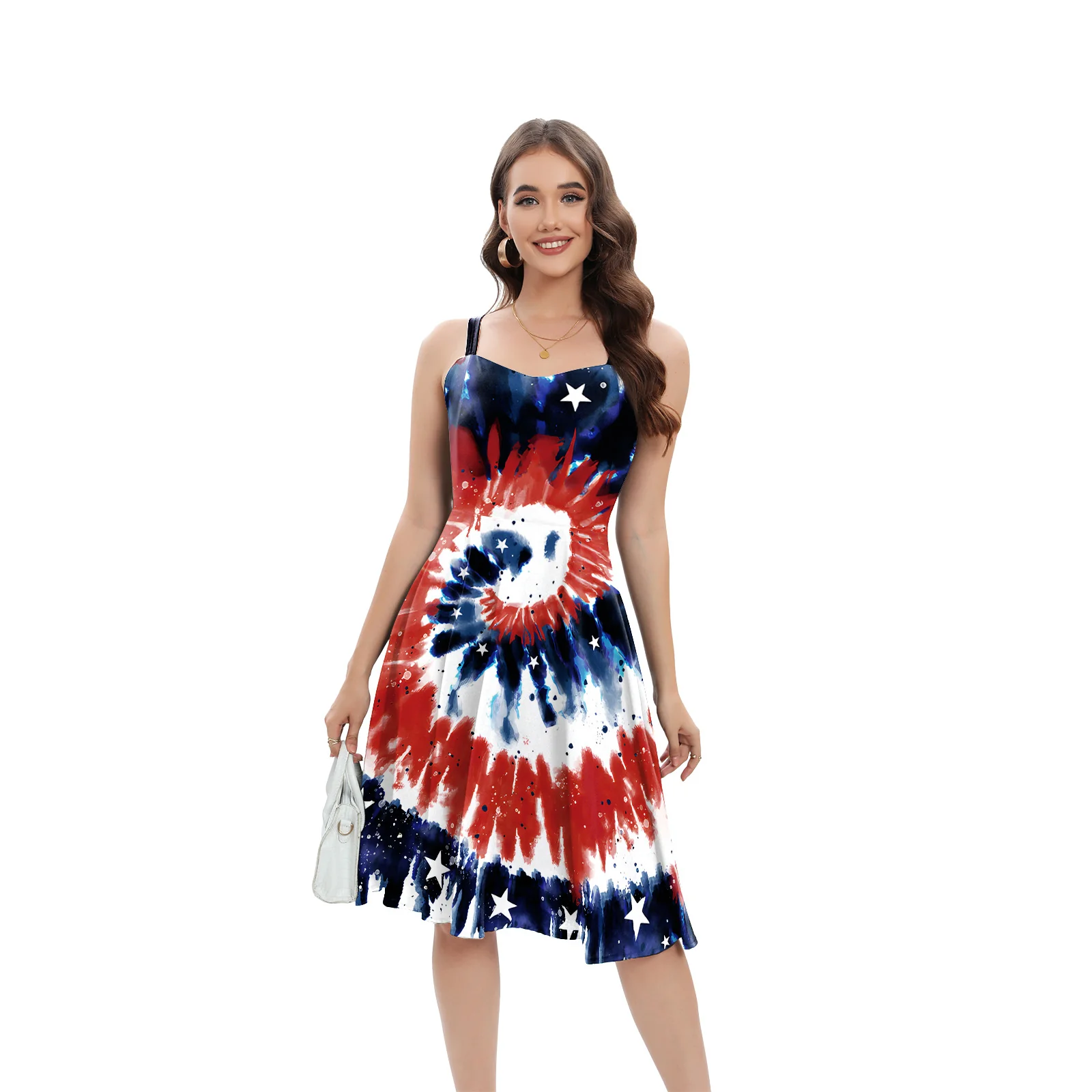 Women 4th Of July Outfit American Flag Star Striped Dress for Patriotic Ladies - Image 8