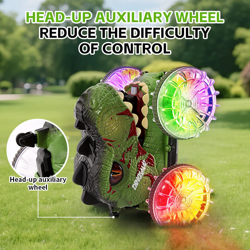 Amphibious RC Car 360° Stunt Dinosaur Car Waterproof 4WD Spray Water Car Colored Wheels - Image 6