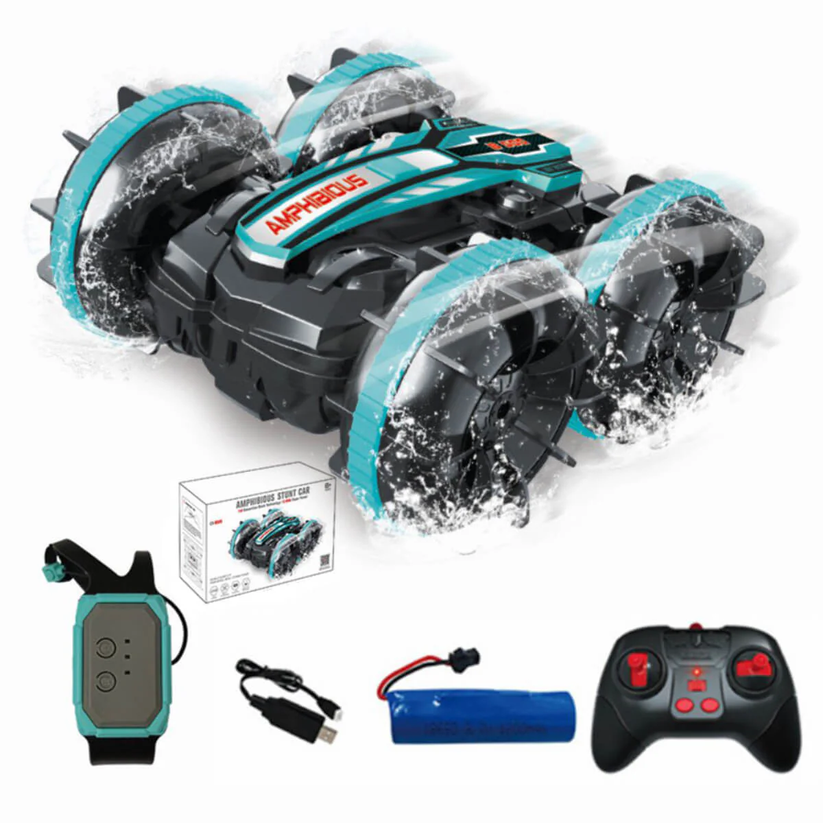 Amphibious Stunt RC Car 360° Rotate and 180° Flips Water Land Remote Control Car - Image 11