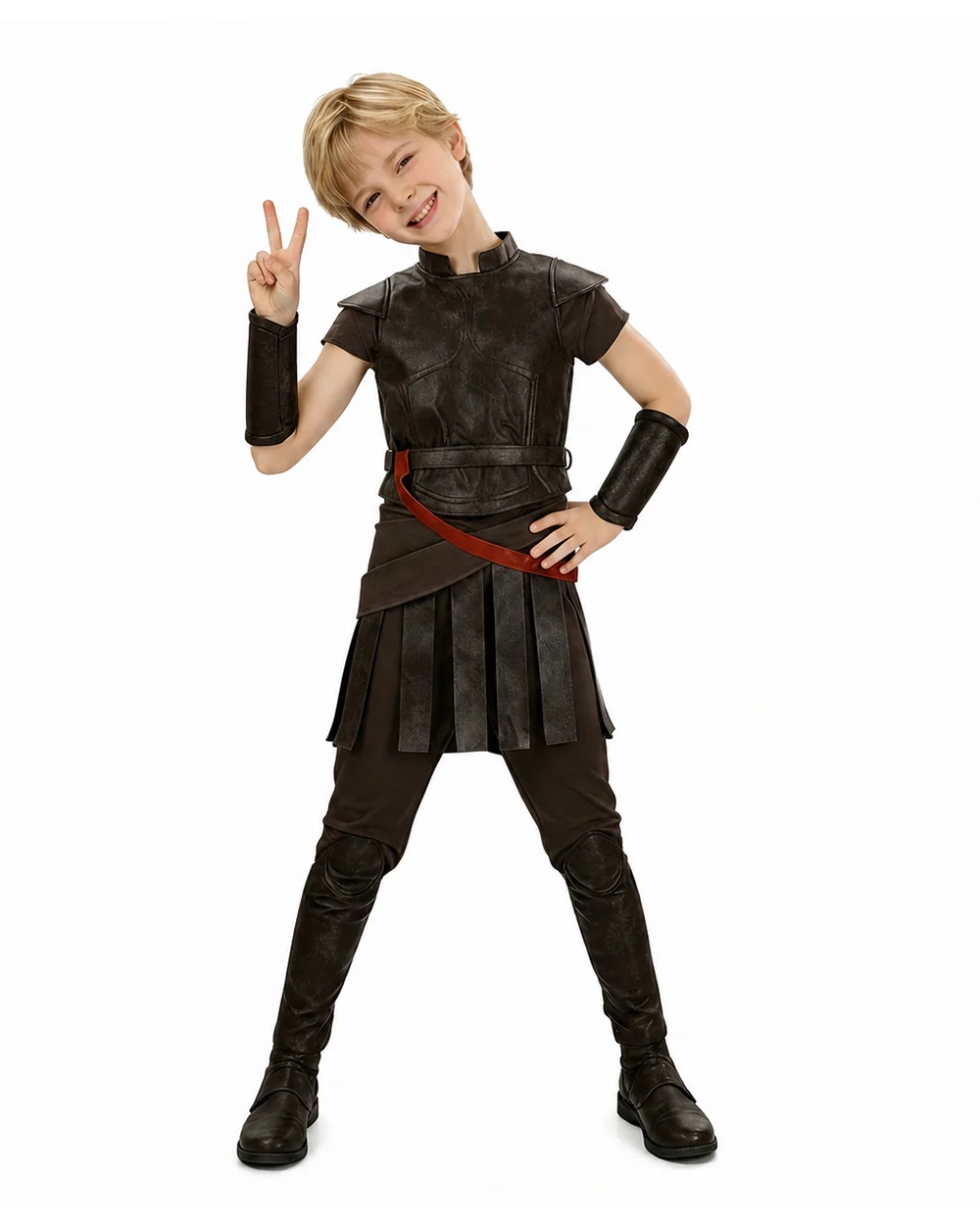 Ancient Greek King Odysseus Costume Dark Brown Odysseus Armor Set with Cloak for Kids Adults Halloween Carnival - Image 5