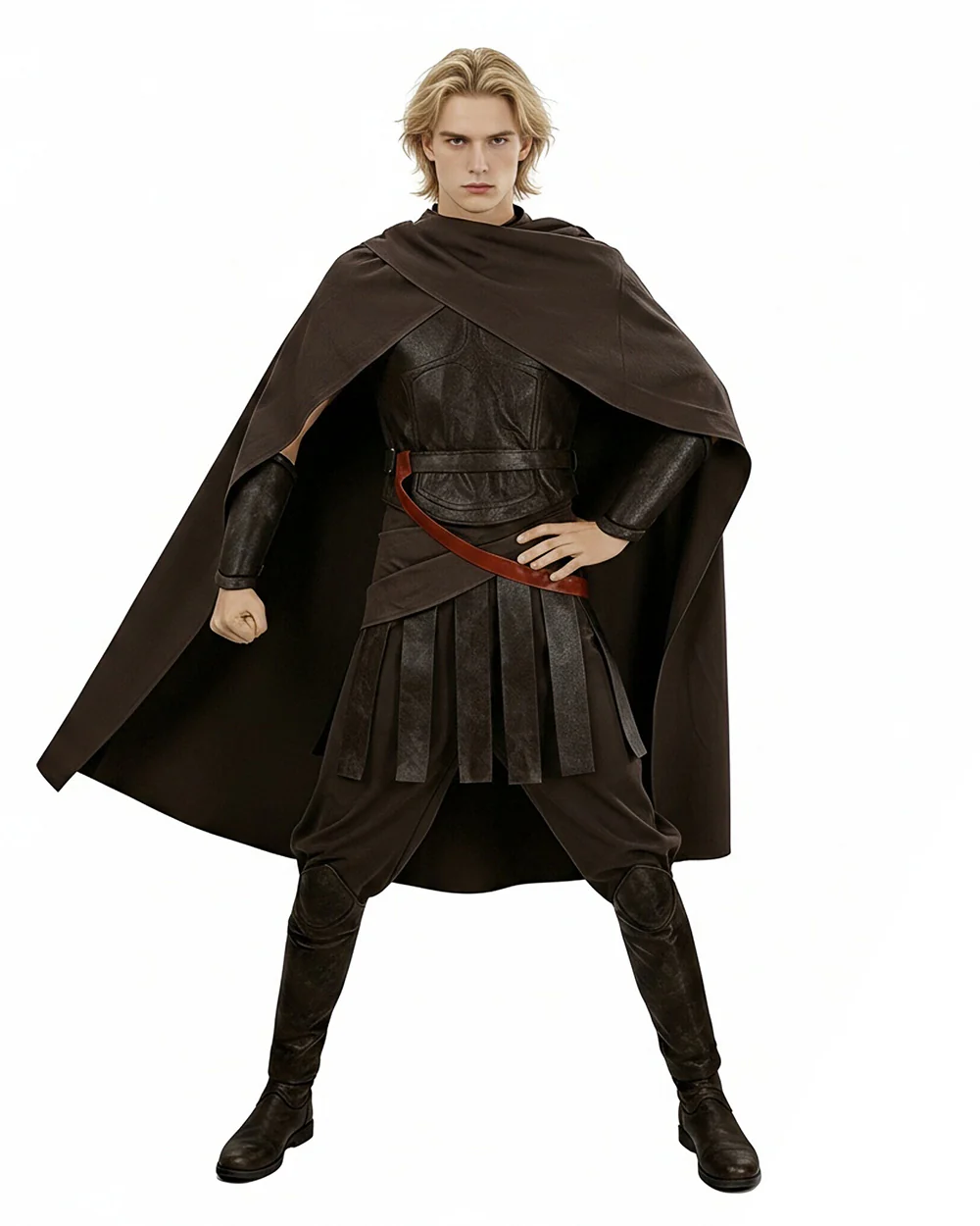 Ancient Greek King Odysseus Costume Dark Brown Odysseus Armor Set with Cloak for Kids Adults Halloween Carnival - Image 6