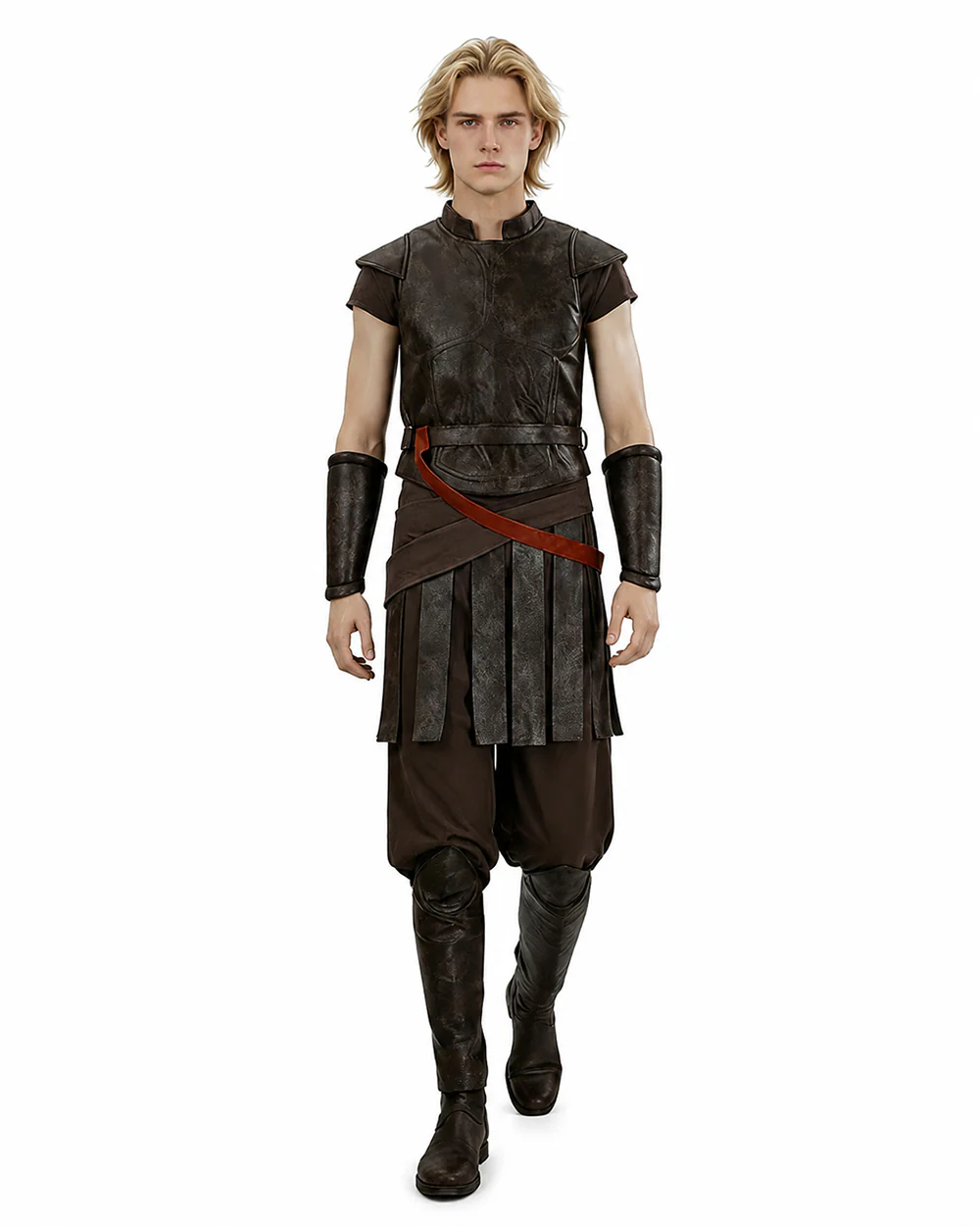 Ancient Greek King Odysseus Costume Dark Brown Odysseus Armor Set with Cloak for Kids Adults Halloween Carnival - Image 7