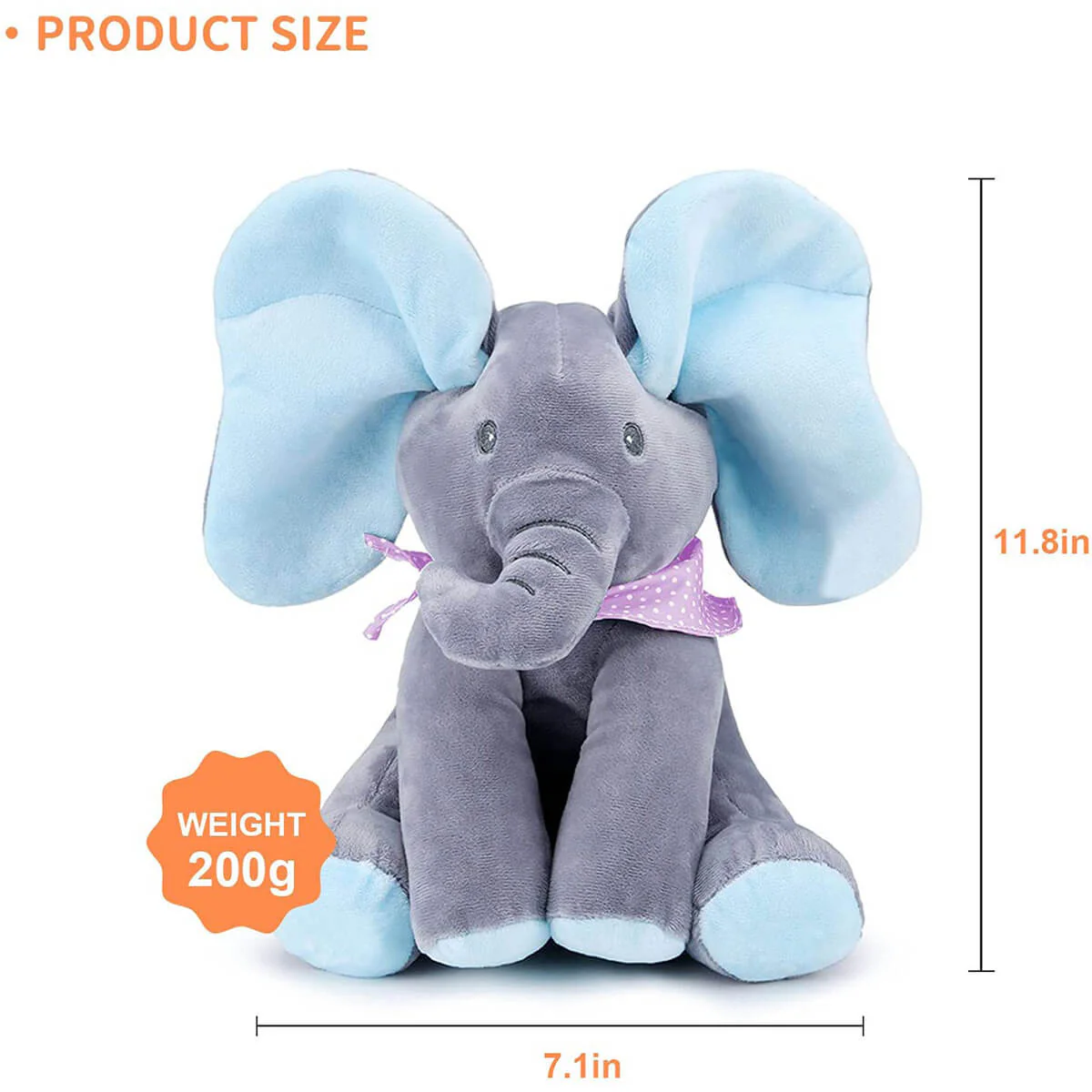 Baby Animated Singing Elephant Flappy Plush Toy Elephant With Flapping Ears - Image 12