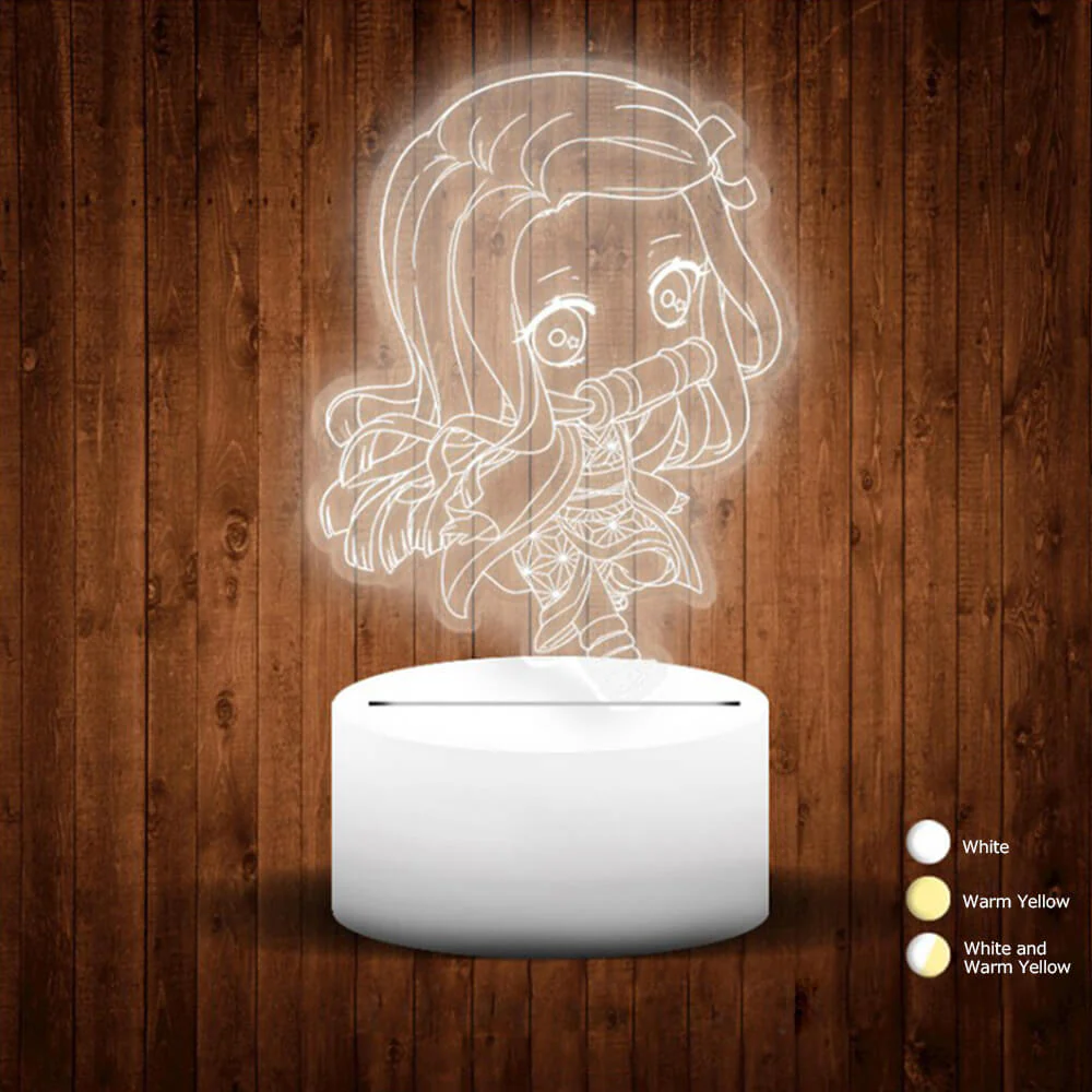 Creative 3D Lamp Tanjiro Nezuko LED Light Color Change Anime Action Figures Table Lamp - Image 2