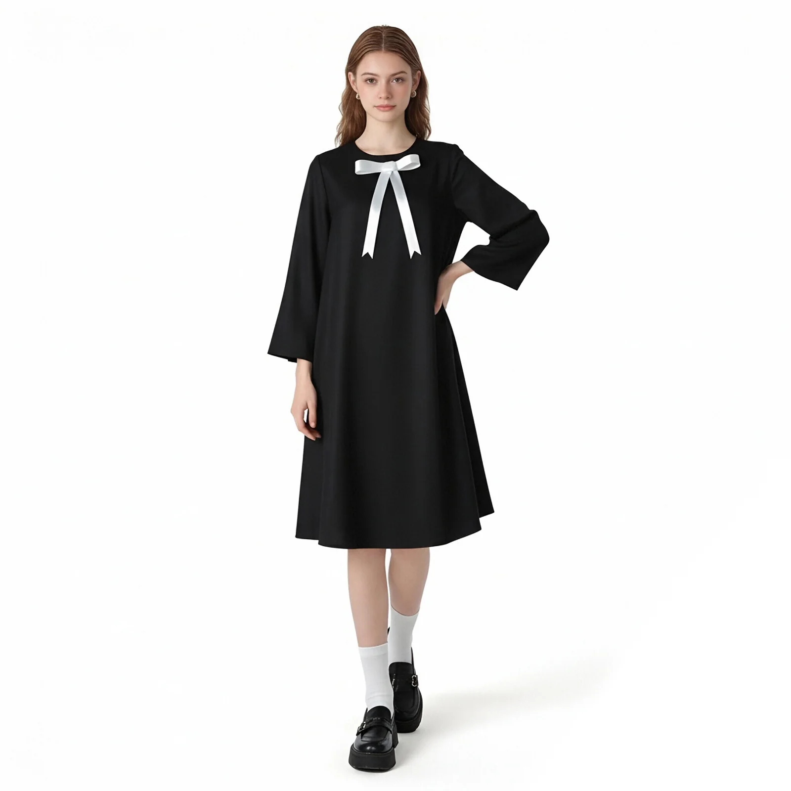 Anya Cosplay Costume Black Homewear Dress with Hair Accessories - Image 5