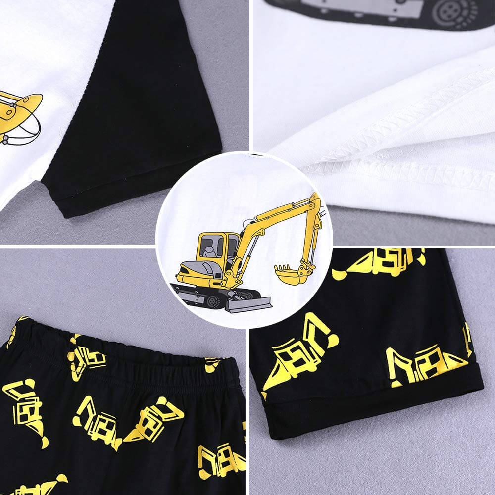 Baby Excavator Shirt and Shorts 100% Cotton 2 Piece Printing Clothes - Image 5