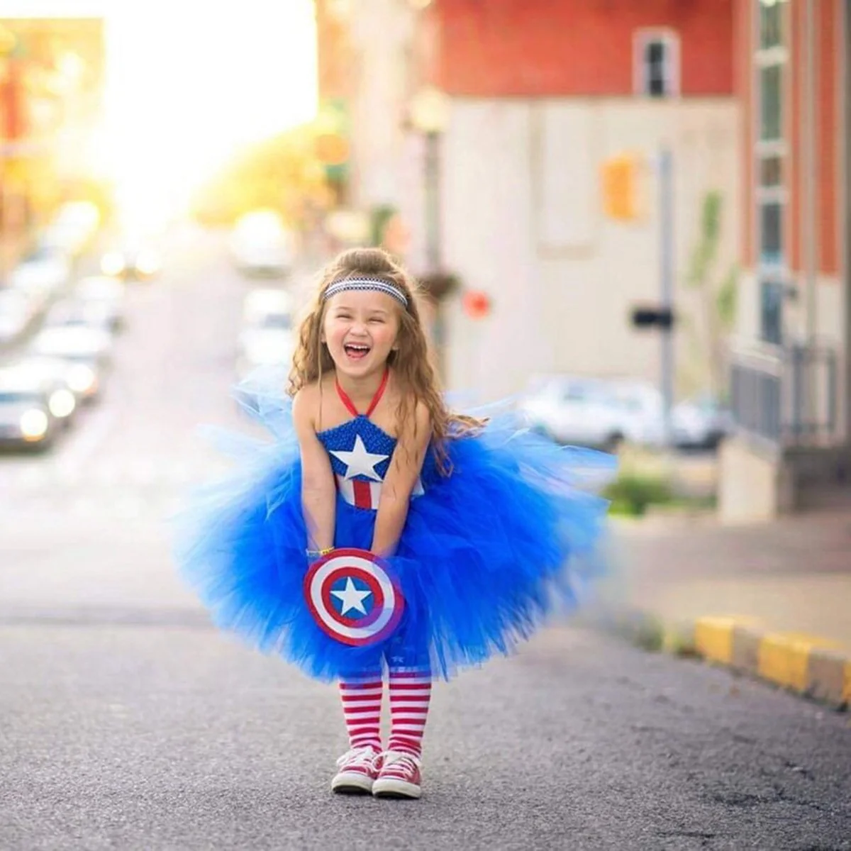 Baby Girl 4th of July Dress American Flag Tutu Dress with Socks for Independence Day Parade - Image 3