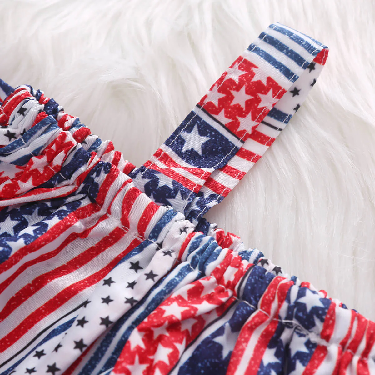 Baby Girl 4th of July Outfit American Flag 2PCS Patriotic Set Stars Stripe Tops+Denim Shorts - Image 4
