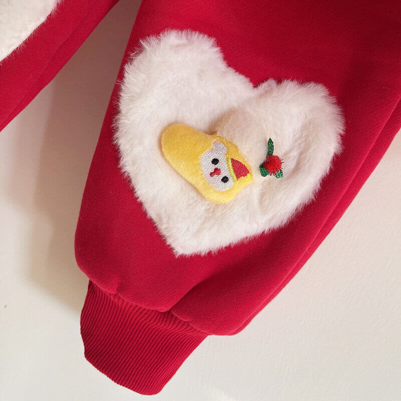 Baby Girls Christmas Hoodie Pants Suit Kids Thick Fleece Cozy Hooded Xmas Sweatshirt - Image 8