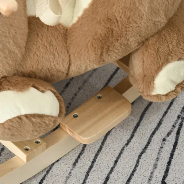 Baby Rocking Horse with Lullaby Riding Bear Plush Animal Rocker with Pedals for Ages 18-36 Months - Image 8