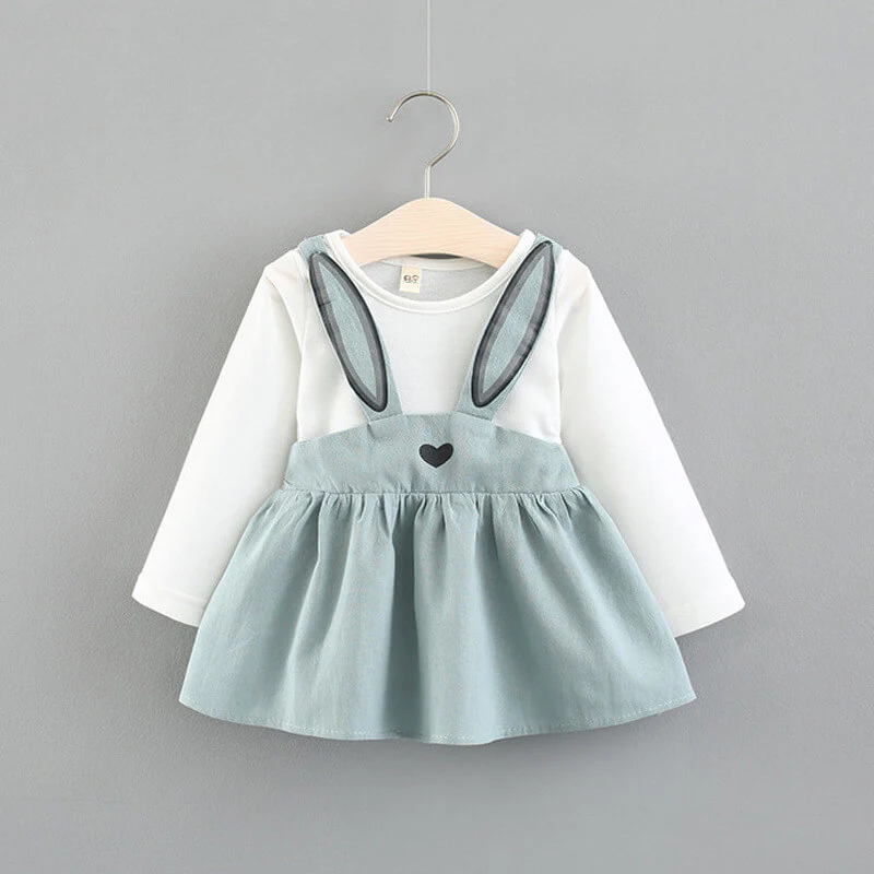 Baby Toddler Cute Bunny Dress A Great Birthday Gift YELLOW/ PINK/ BLUE Colors - Image 8