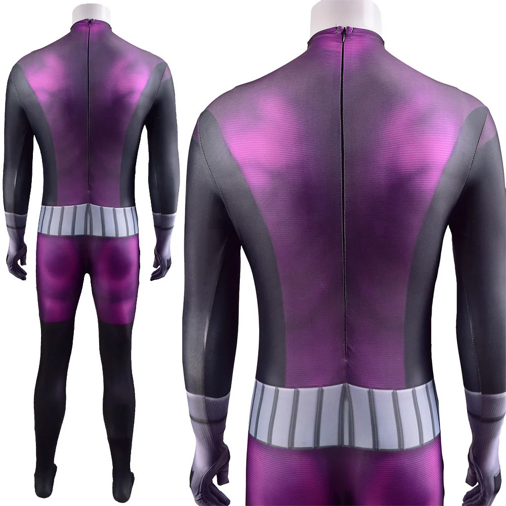 Beast Boy Costume Kids Teens Animal Man Purple Jumpsuit for Cosplay Party - Image 5