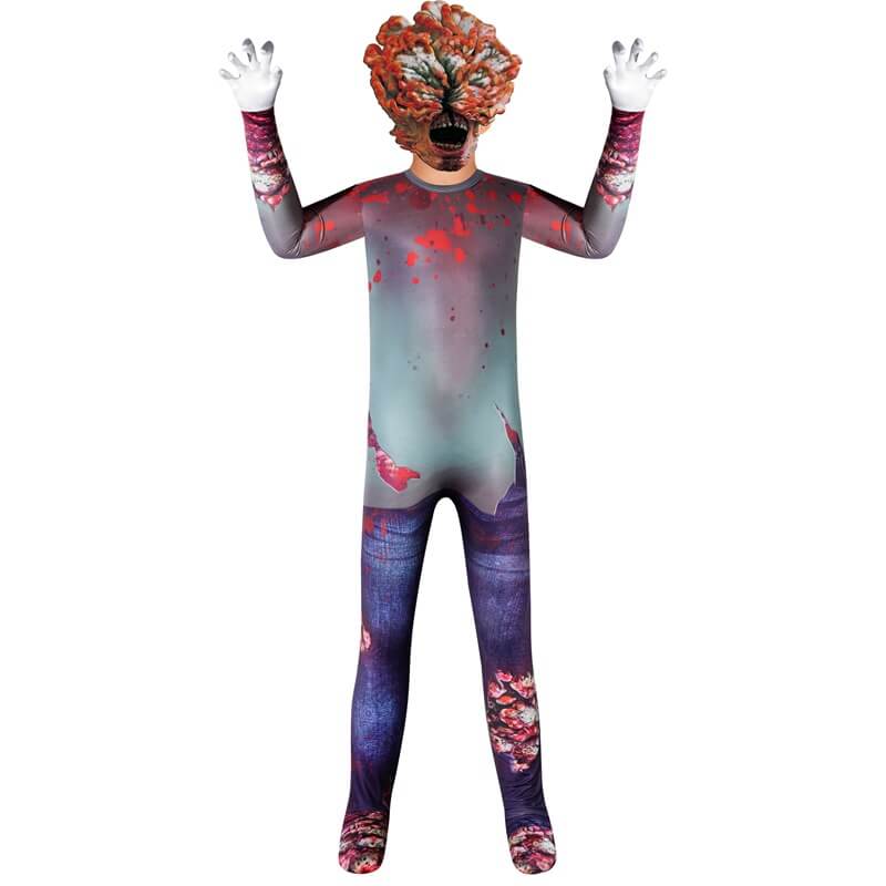 Kids Bloater Costume Last Us Infected Jumpsuit and Mask Zombies Scary Outfit for Halloween Cosplay - Image 3