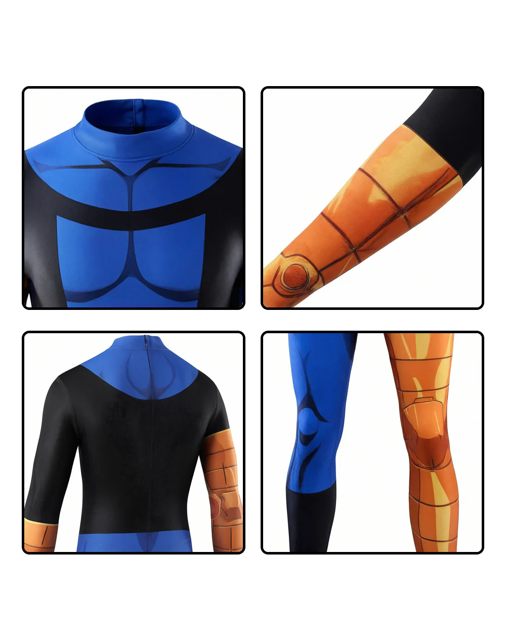 Blue Justice Hero Costume Super Jumpsuit with Headgear and Goggles for Cosplay Events - Image 8